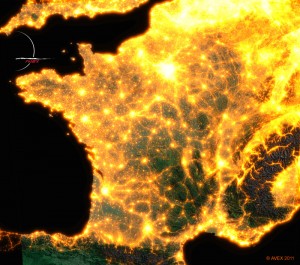 carte depollution lumineuse de France version Sodium